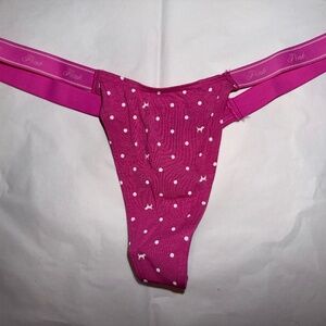 Victoria's Secret PINK Logo Thong Panty Polka Dot